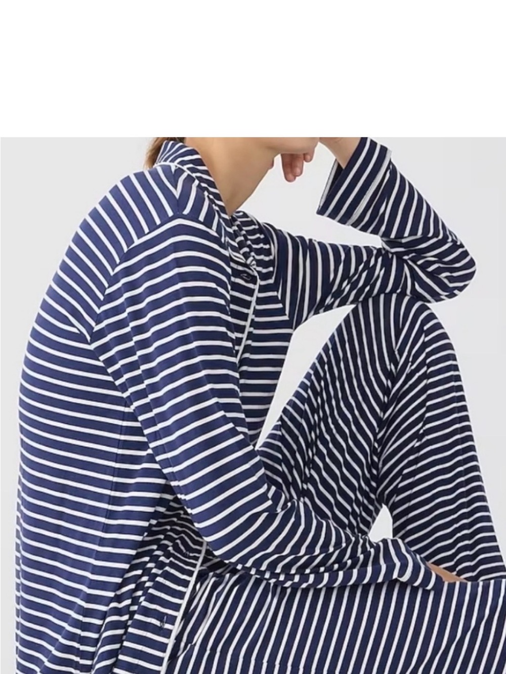 J. Crew Navy and White Striped Pajama Set -Size Large